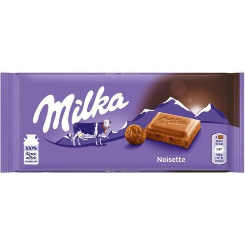 Milka Noisette, chocolate con leche alpino con pasta de avellanas 90 g